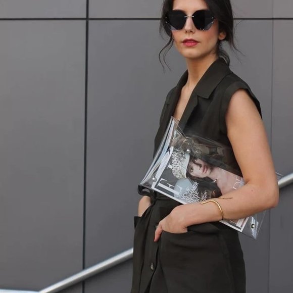 Envelope Transparent Clutch Clear Handbag Purse Bag - Picture 3 of 12